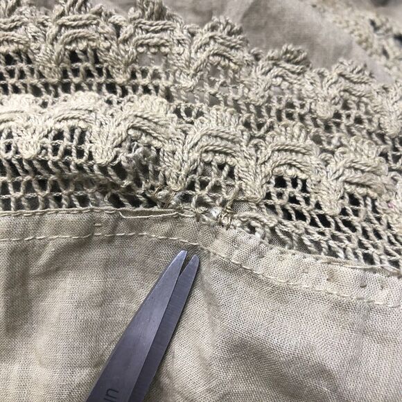 Boho Maxi Dress Green Cotton Crochet Lace Pullover Sundress - Picture 11 of 15